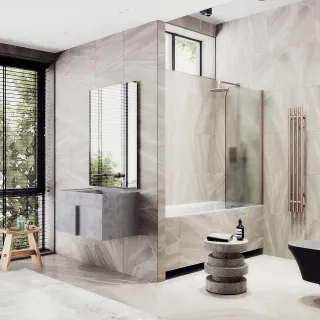 Шторка на ванну MaybahGlass MGV-620-2 70см бронза